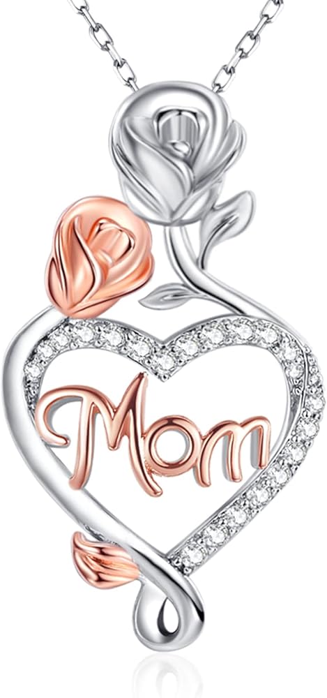 Sterling Silver Mom Heart Rose Necklace — The Most Beautiful Gift for Your Mother in 2026